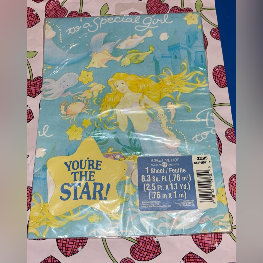 Forget me not mermaid wrapping NWT